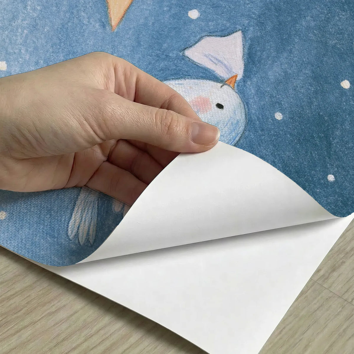 Peel-and-stick detail of The Star Polishers Wallpaper Mural by Whimsy Tots