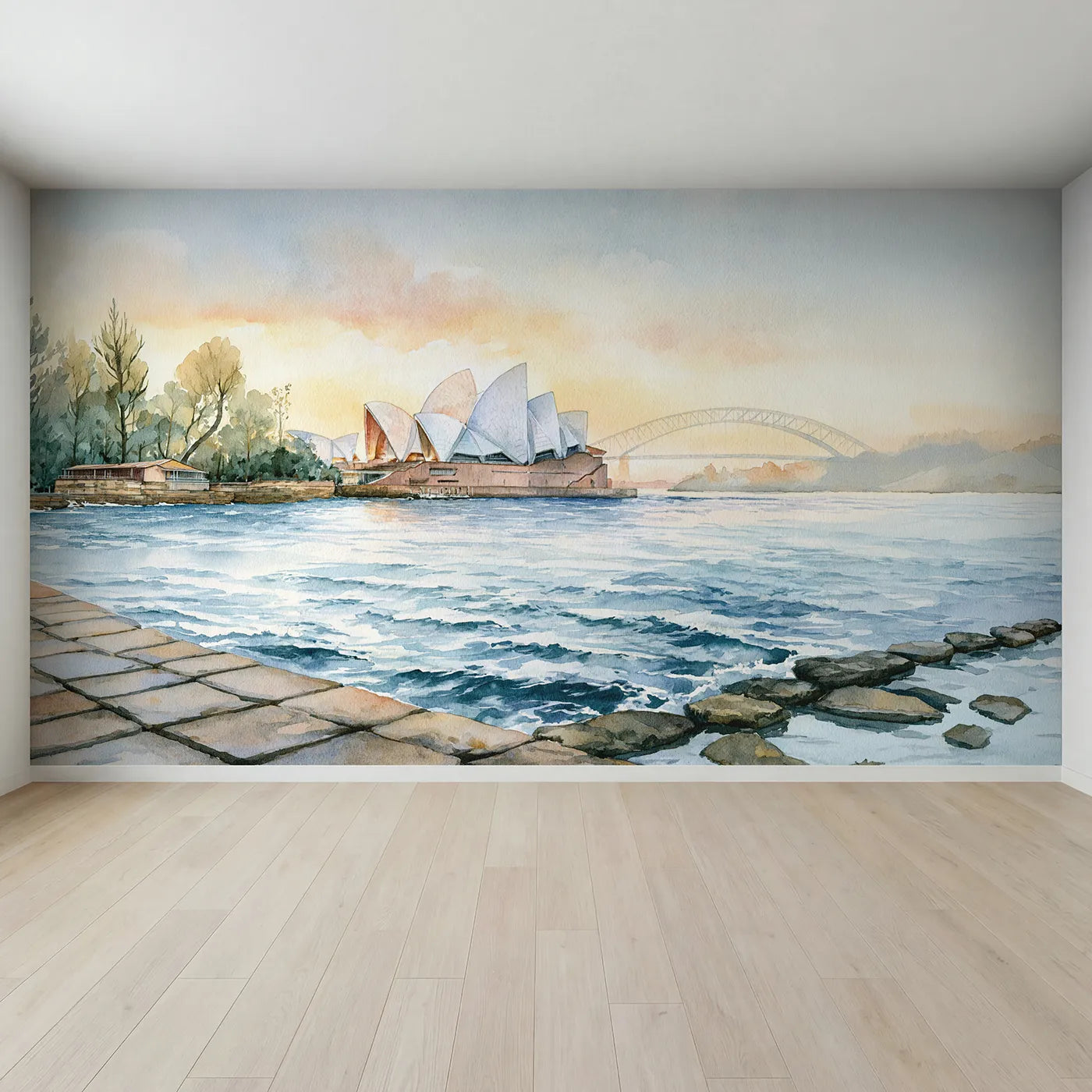 Full view of Sydney Opera House Wallpaper Mural by Whimsy Tots