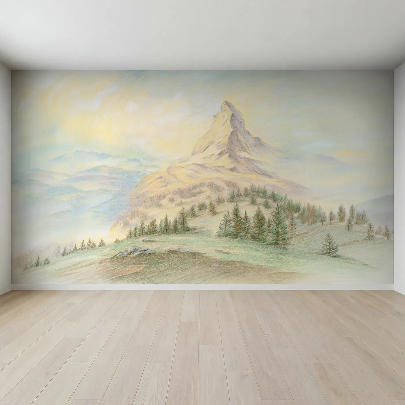 Full view of Matterhorn Peak Wallpaper Mural by Whimsy Tots