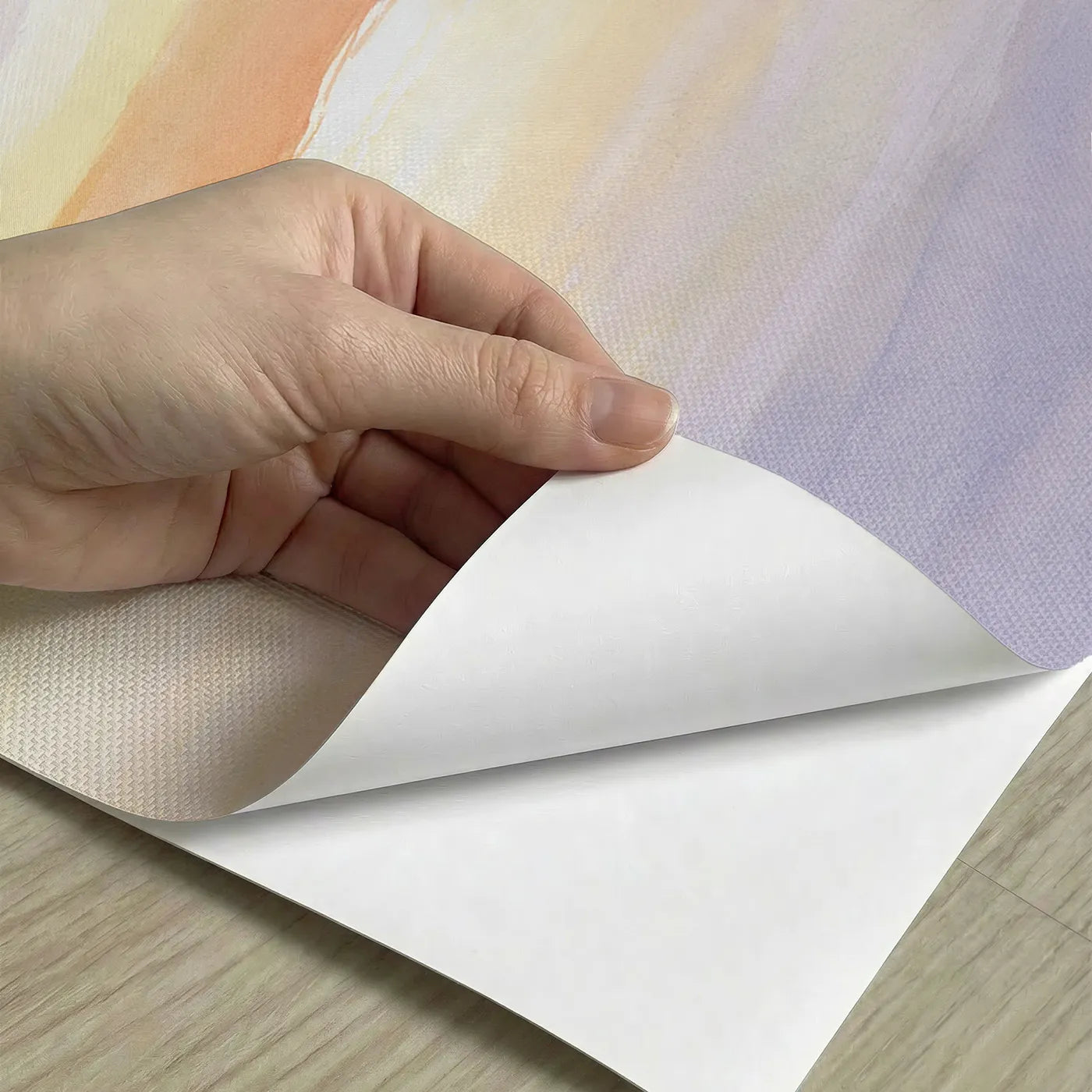 Peel-and-stick detail of Pastel Sky Gradient Wallpaper Mural by Whimsy Tots