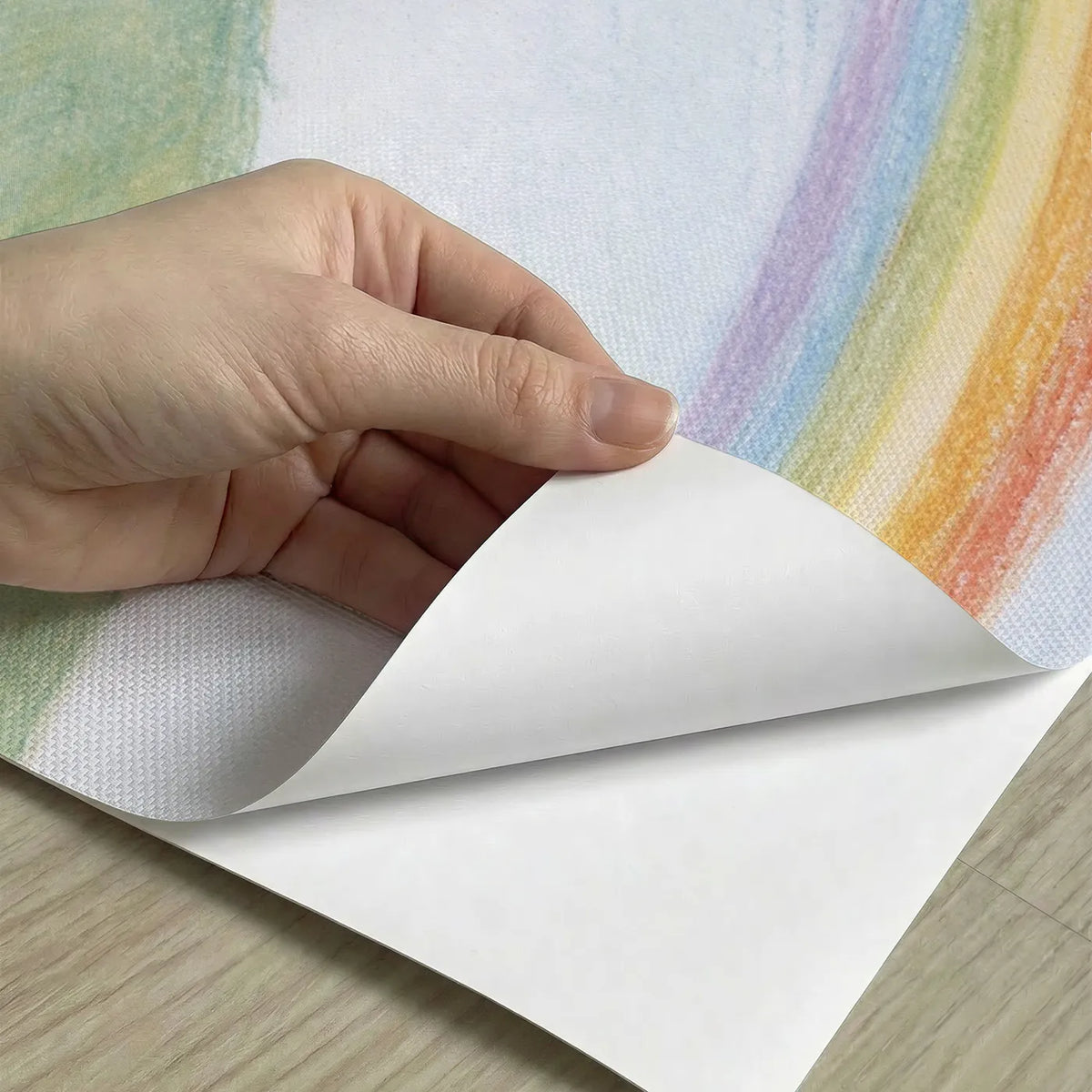 Peel-and-stick detail of The Rainbow Slide Wallpaper Mural by Whimsy Tots