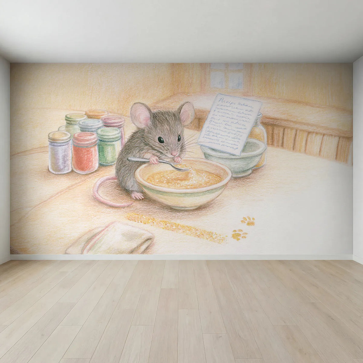 Full view of The Sparkle Recipe Wallpaper Mural by Whimsy Tots
