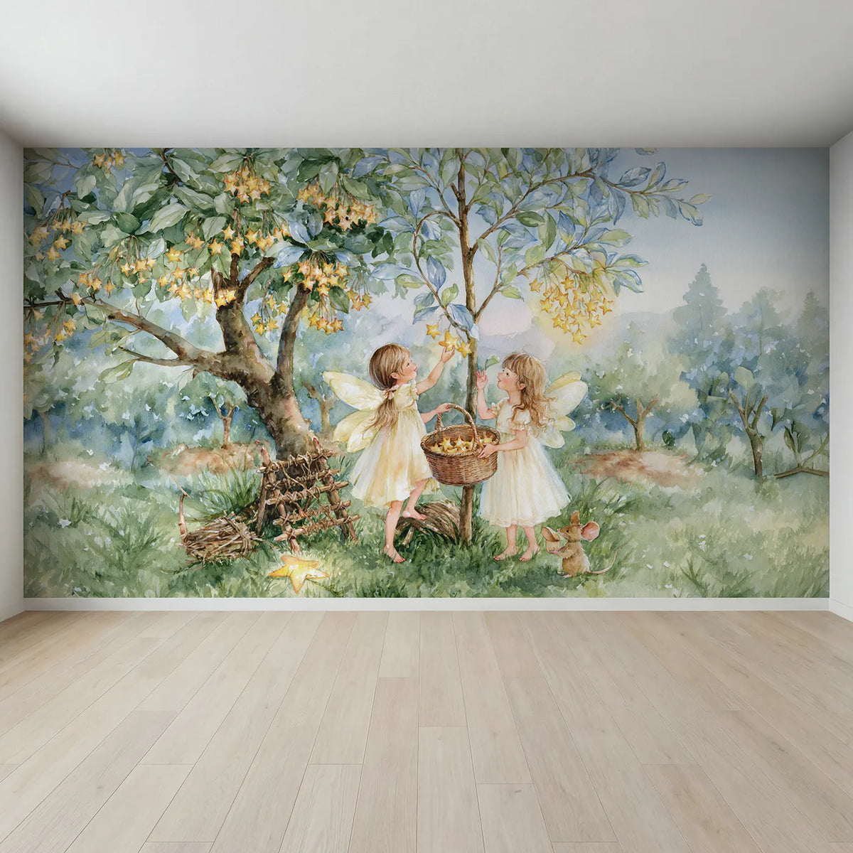 Full view of The Star Orchard Wallpaper Mural by Whimsy Tots