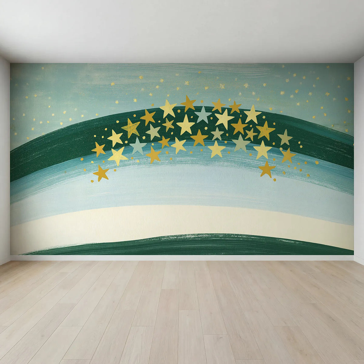Full view of Folk Star Cluster Wallpaper Mural by Whimsy Tots