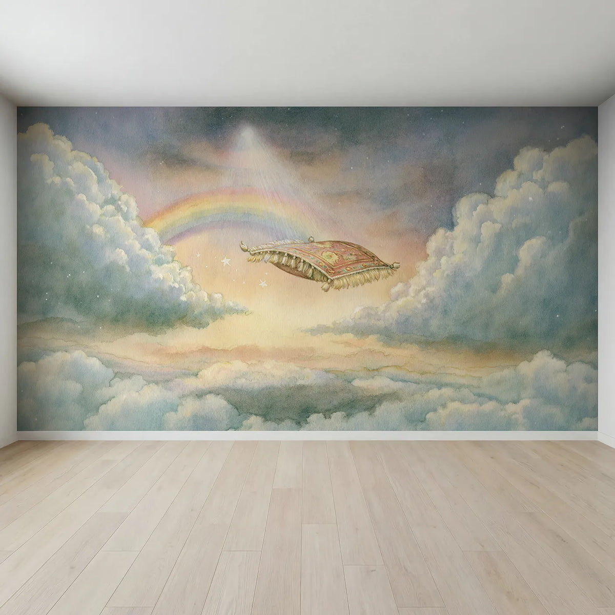 Full view of Little Magic Carpet Wallpaper Mural by Whimsy Tots