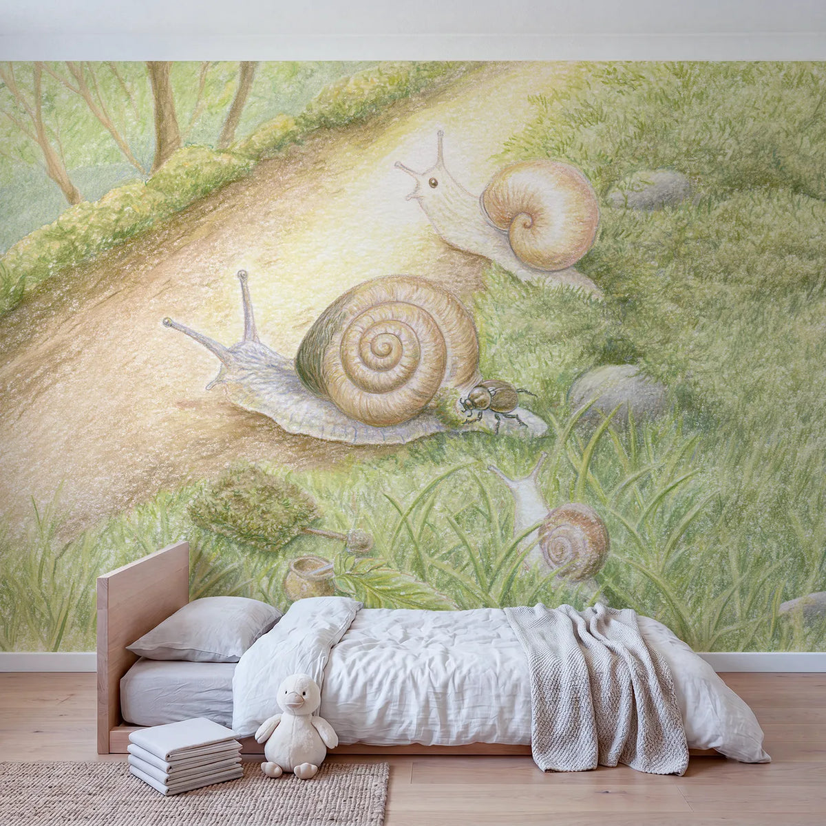 The Shell Polish Wallpaper Mural in playroom setting by Whimsy Tots