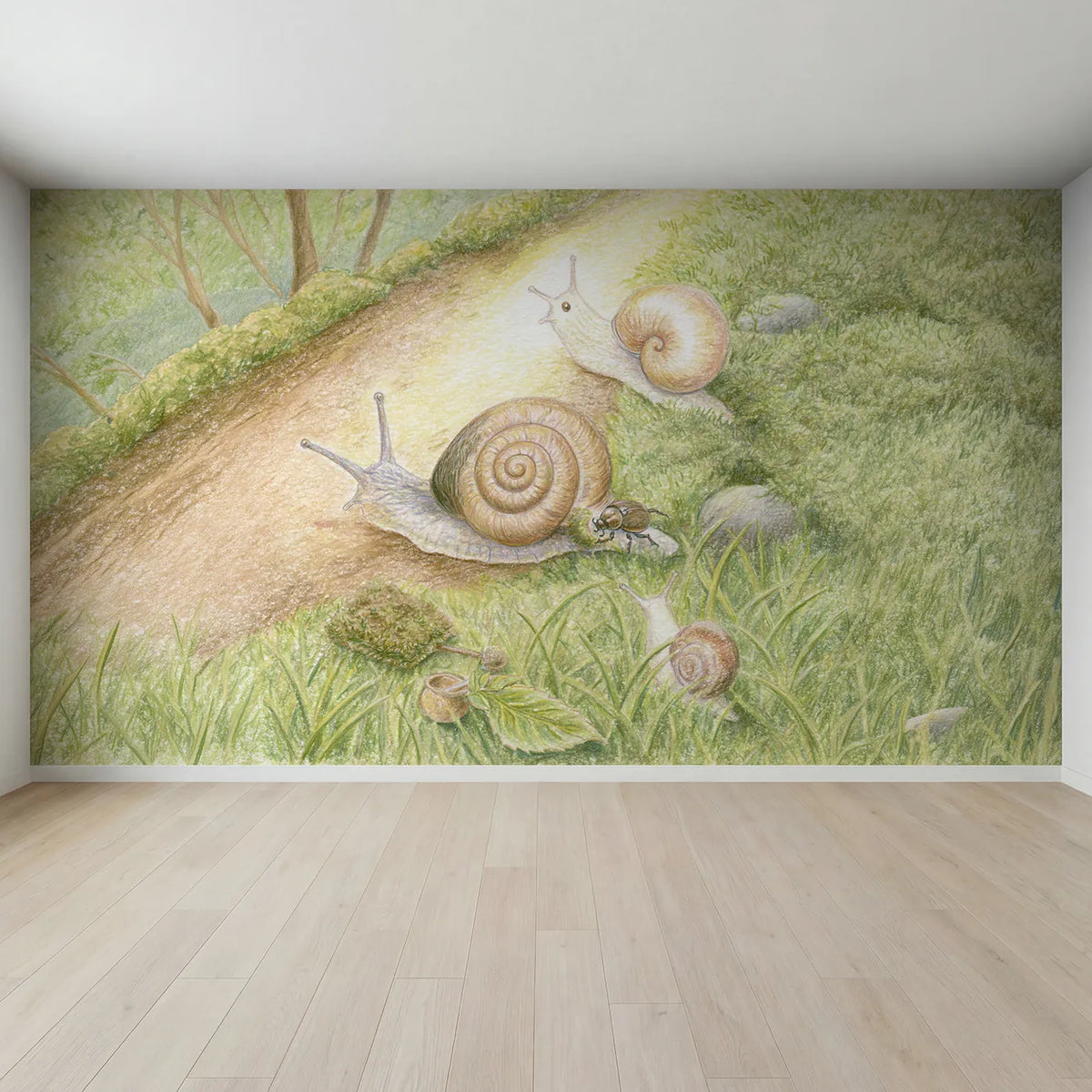 Full view of The Shell Polish Wallpaper Mural by Whimsy Tots