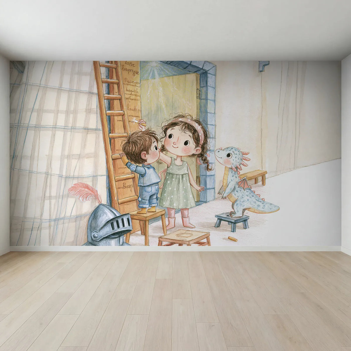 Full view of Royal Height Chart Wallpaper Mural by Whimsy Tots