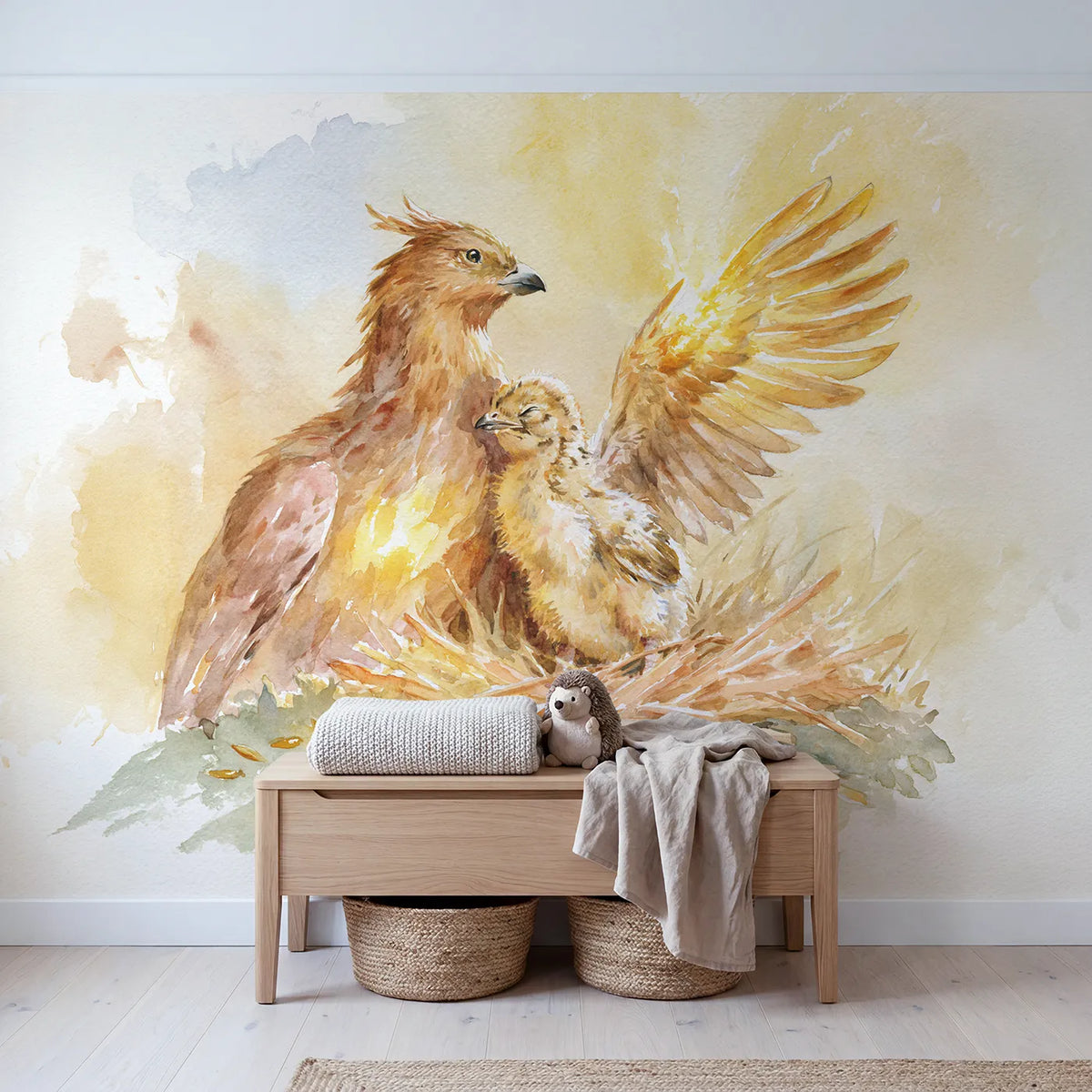 Learning to Glow Wallpaper Mural in playroom setting by Whimsy Tots