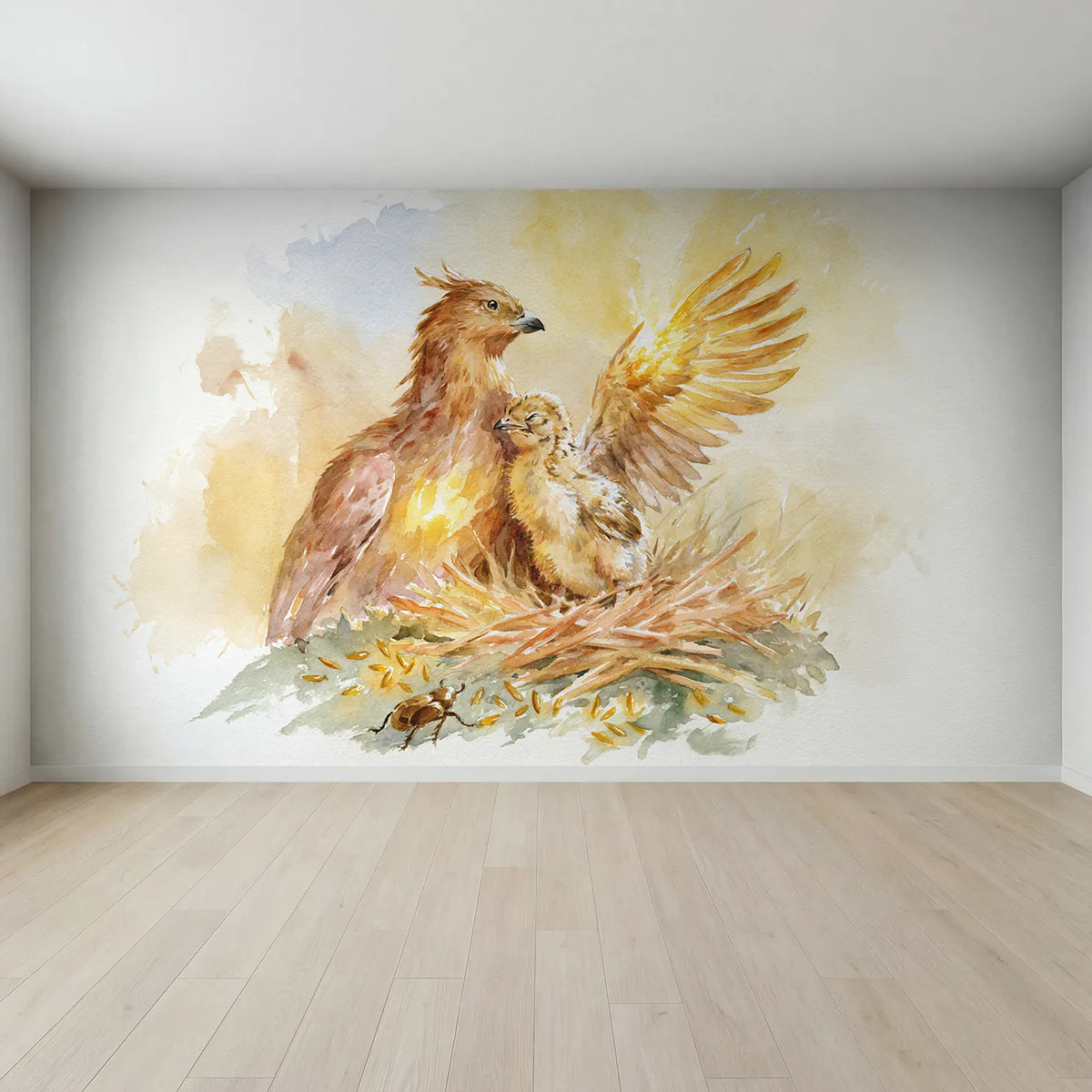 Full view of Learning to Glow Wallpaper Mural by Whimsy Tots