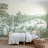 Toile wall mural of orchard apple picking in green ink by Whimsy Tots