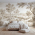 Toile wall mural of mallards among reeds in brown ink by Whimsy Tots