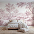 Toile wall mural of mallards among reeds in pink ink by Whimsy Tots
