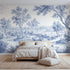 Toile wall mural of mallards among reeds in single ink by Whimsy Tots