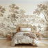 Toile wall mural of a kingfisher on a stream bank in brown ink by Whimsy Tots