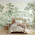Toile wall mural of a kingfisher on a stream bank in green ink by Whimsy Tots