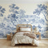 Toile wall mural of a kingfisher on a stream bank in single ink by Whimsy Tots