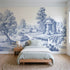 Toile wall mural of a vine-wreathed gazebo in single ink by Whimsy Tots