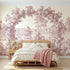 Toile wall mural of a rose trellis arbor in pink ink by Whimsy Tots