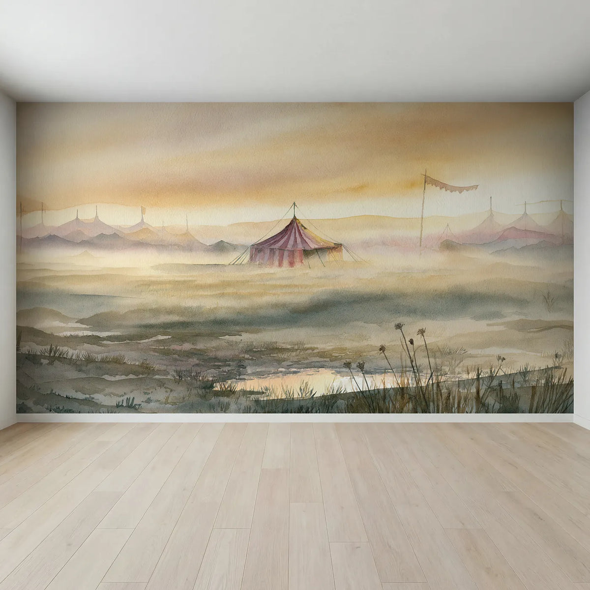 Full view of Big Top Dawn Wallpaper Mural by Whimsy Tots