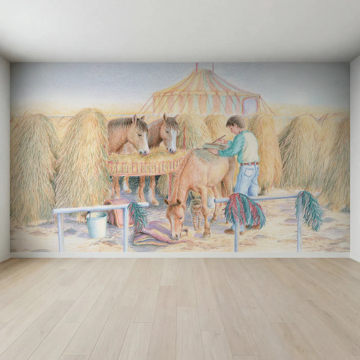 Full view of After the Show Wallpaper Mural by Whimsy Tots