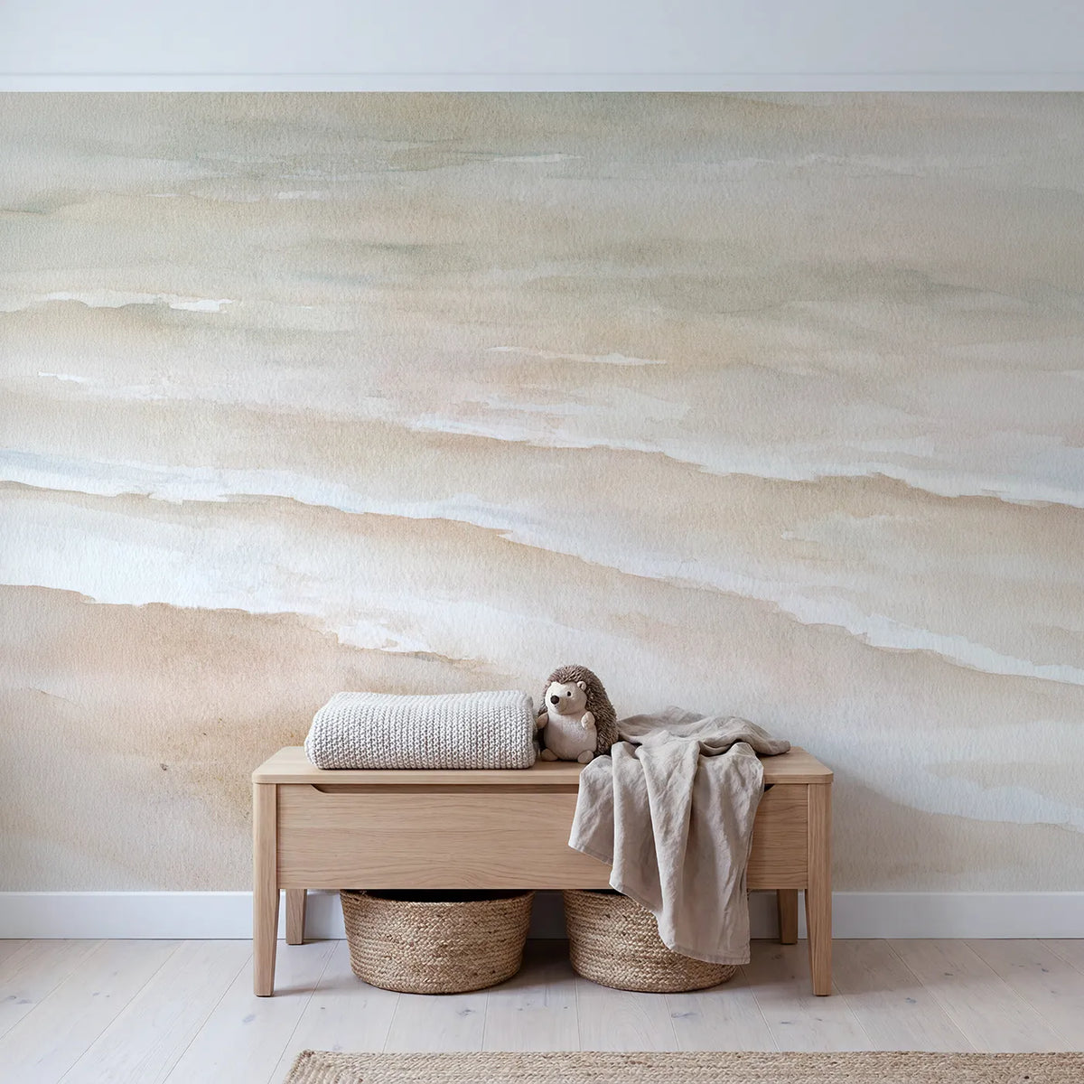 Settled Pigment Wallpaper Mural in playroom setting by Whimsy Tots