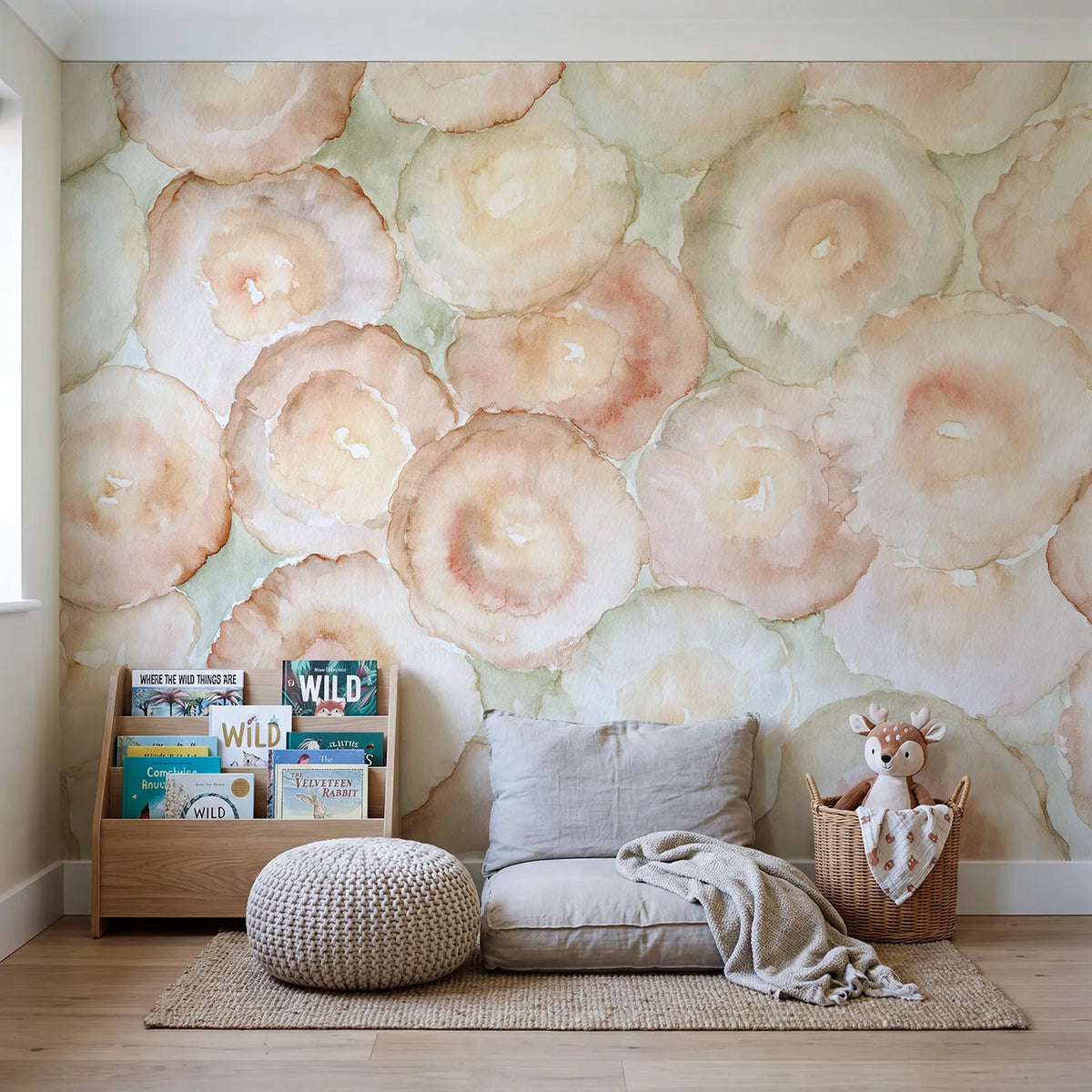 Pooled Rim Wallpaper Mural in playroom setting by Whimsy Tots