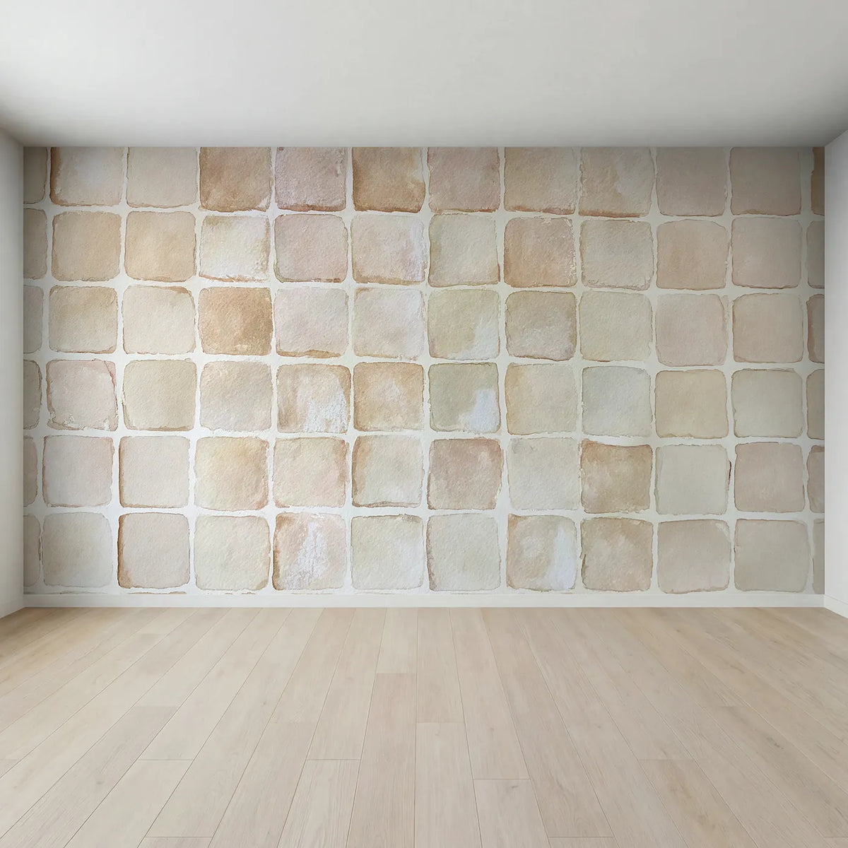 Full view of Pressed Grid Wallpaper Mural by Whimsy Tots