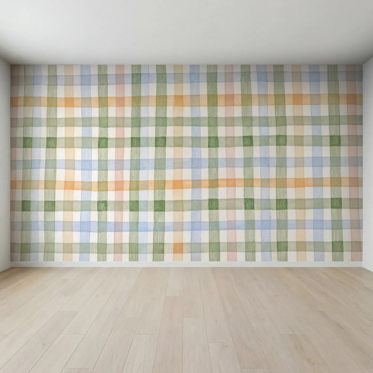 Full view of Crossing Stripes Wallpaper Mural by Whimsy Tots