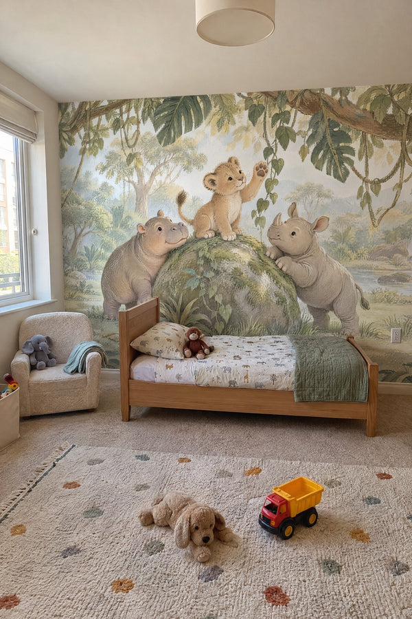 Mural styled in room