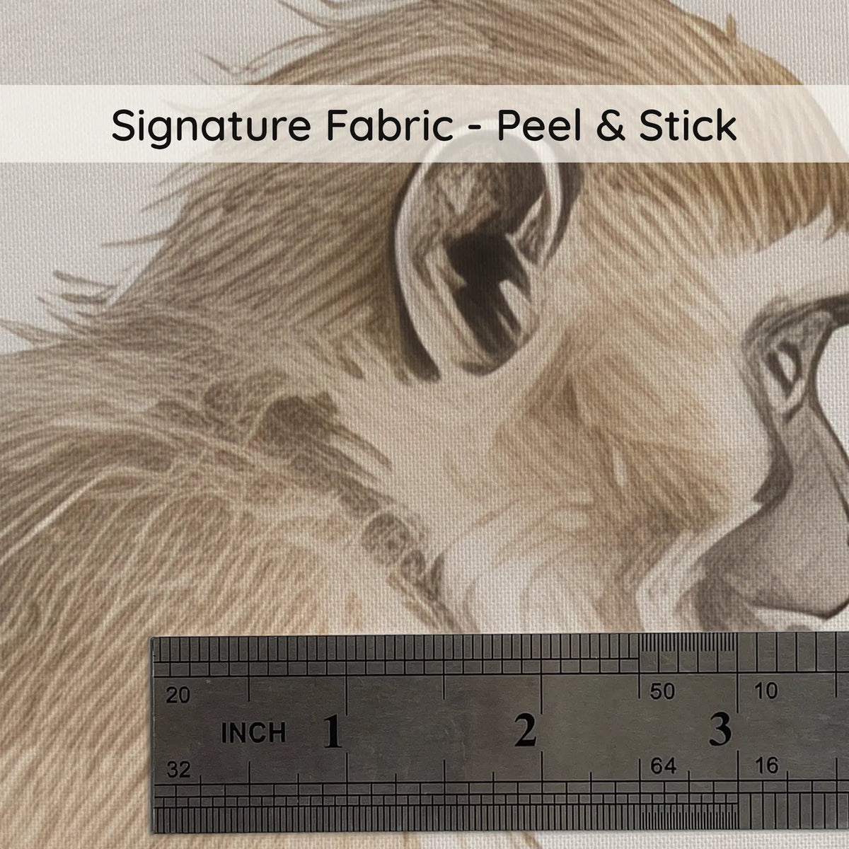 Watercolor wall mural of monkeys and a cheetah cub watching flamingos, print close-up at true size, by Whimsy Tots