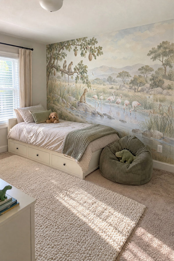 Mural styled in room