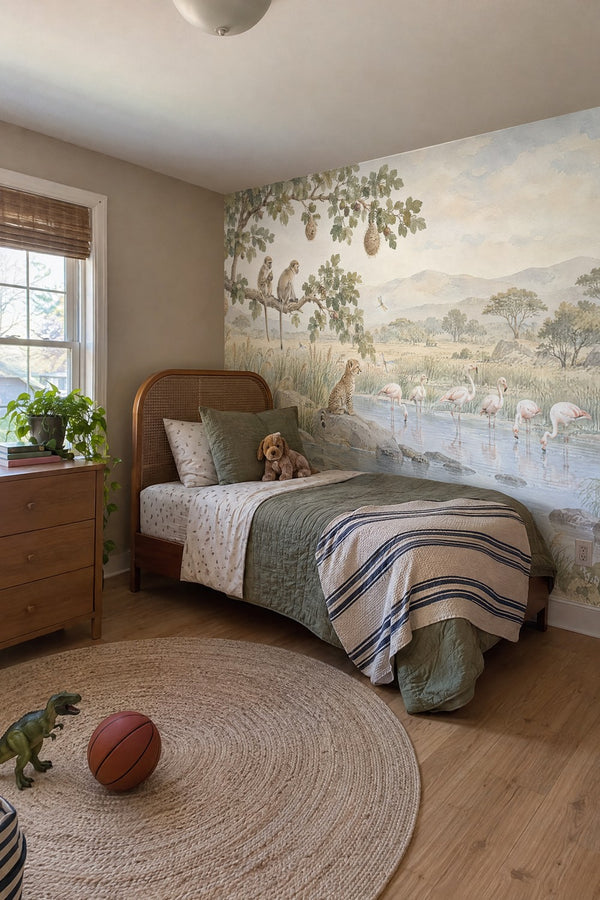 Mural styled in room