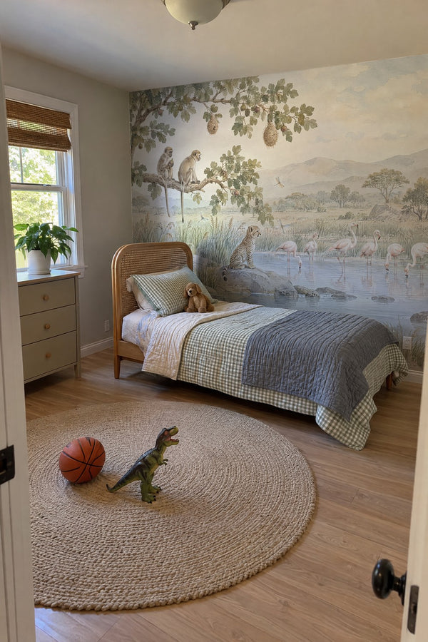 Mural styled in room