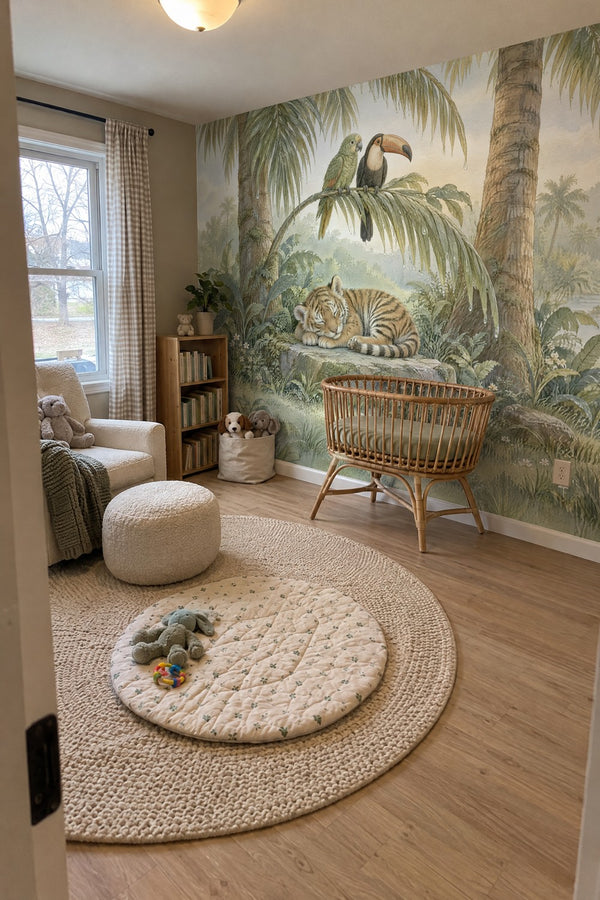 Mural styled in room