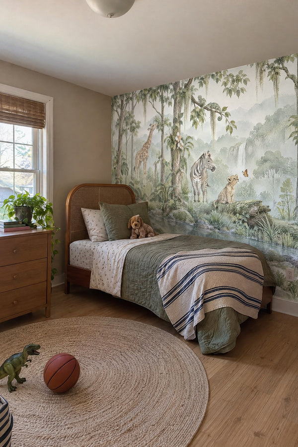 Mural styled in room