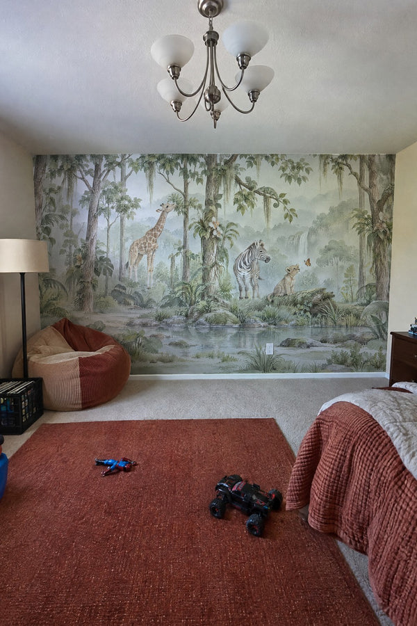 Mural styled in room