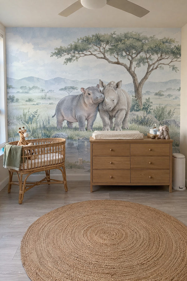 Mural styled in room