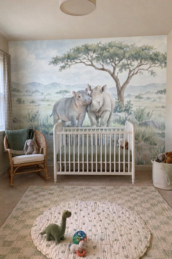 Mural styled in room
