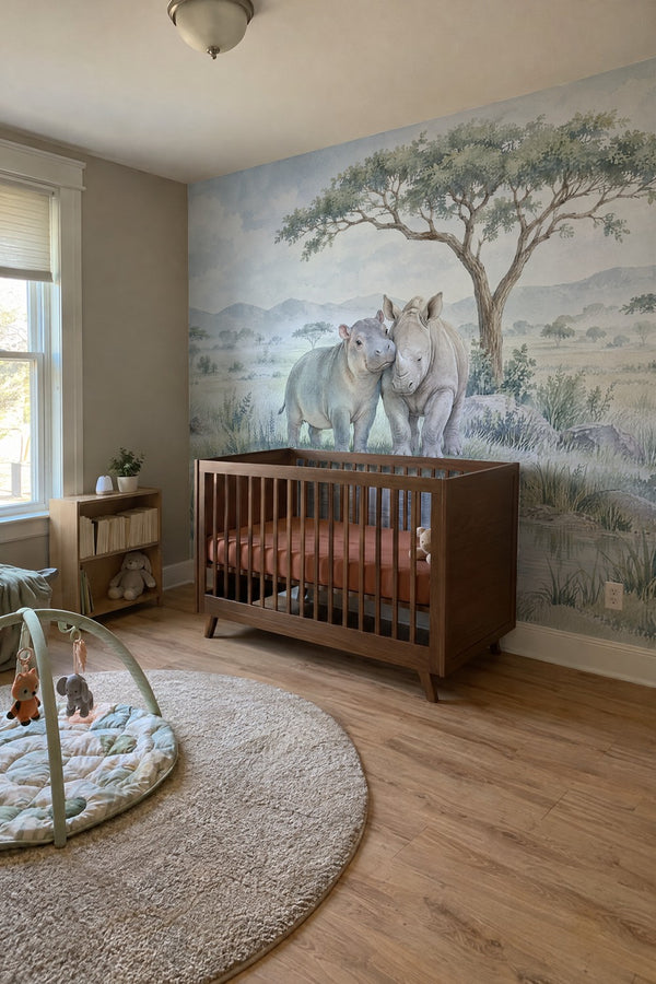 Mural styled in room