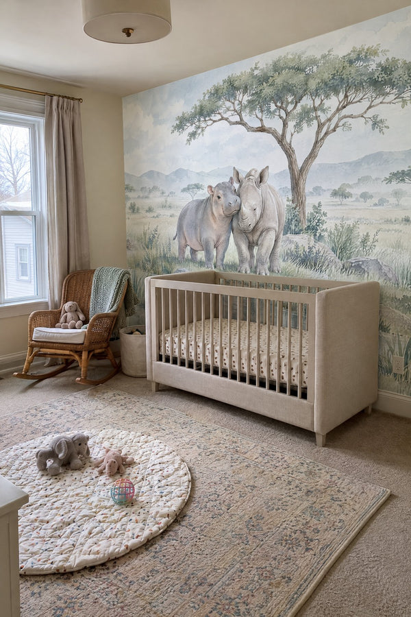 Mural styled in room