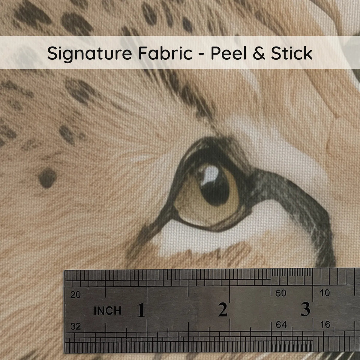 Storybook wall mural of a cheetah cub reaching for a vine by a lagoon, print close-up at true size, by Whimsy Tots