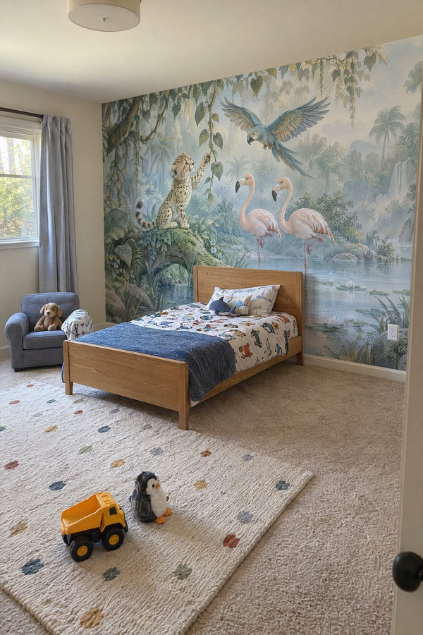 Mural styled in room