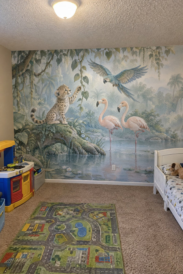 Mural styled in room