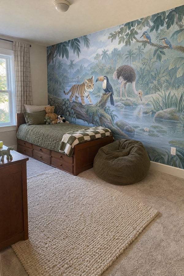 Mural styled in room