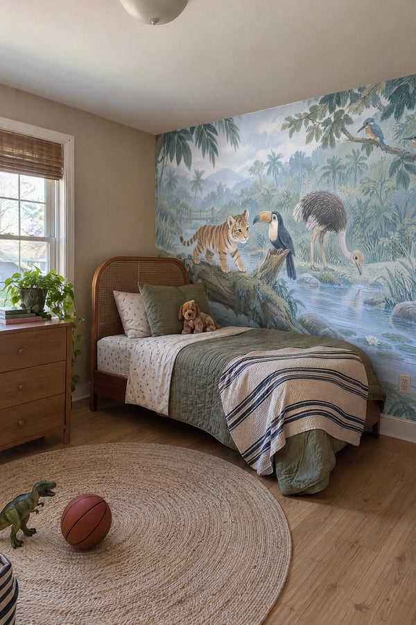 Mural styled in room
