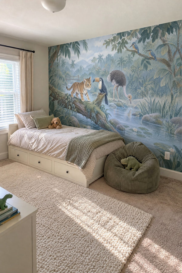 Mural styled in room