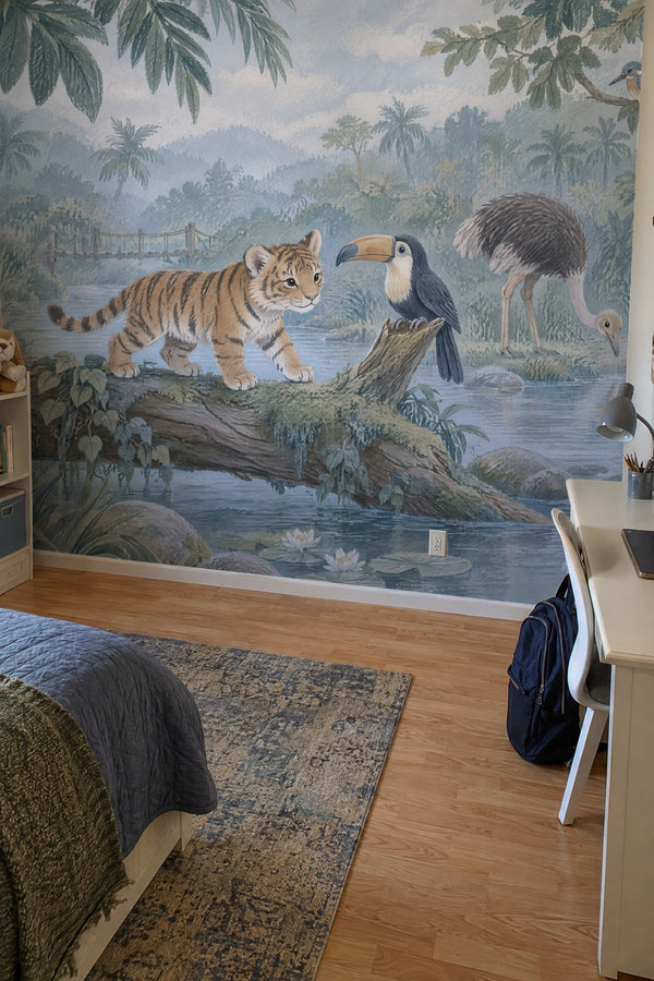 Mural styled in room