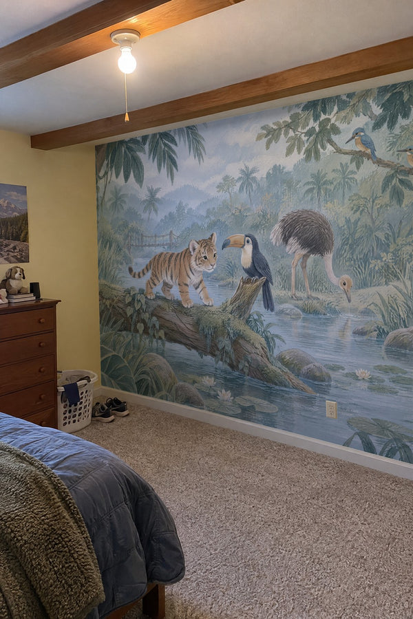 Mural styled in room