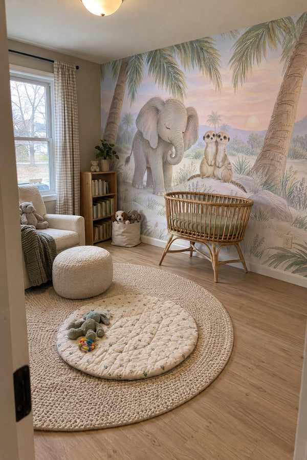 Mural styled in room